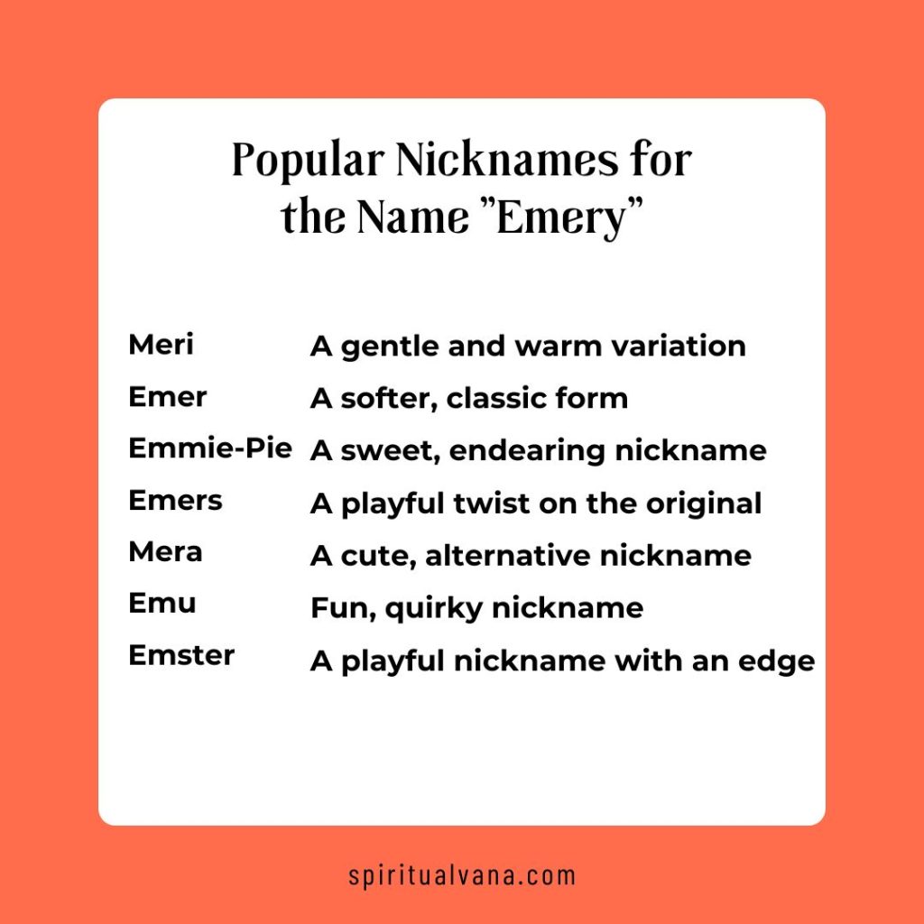 Popular Nicknames for the Name Emery