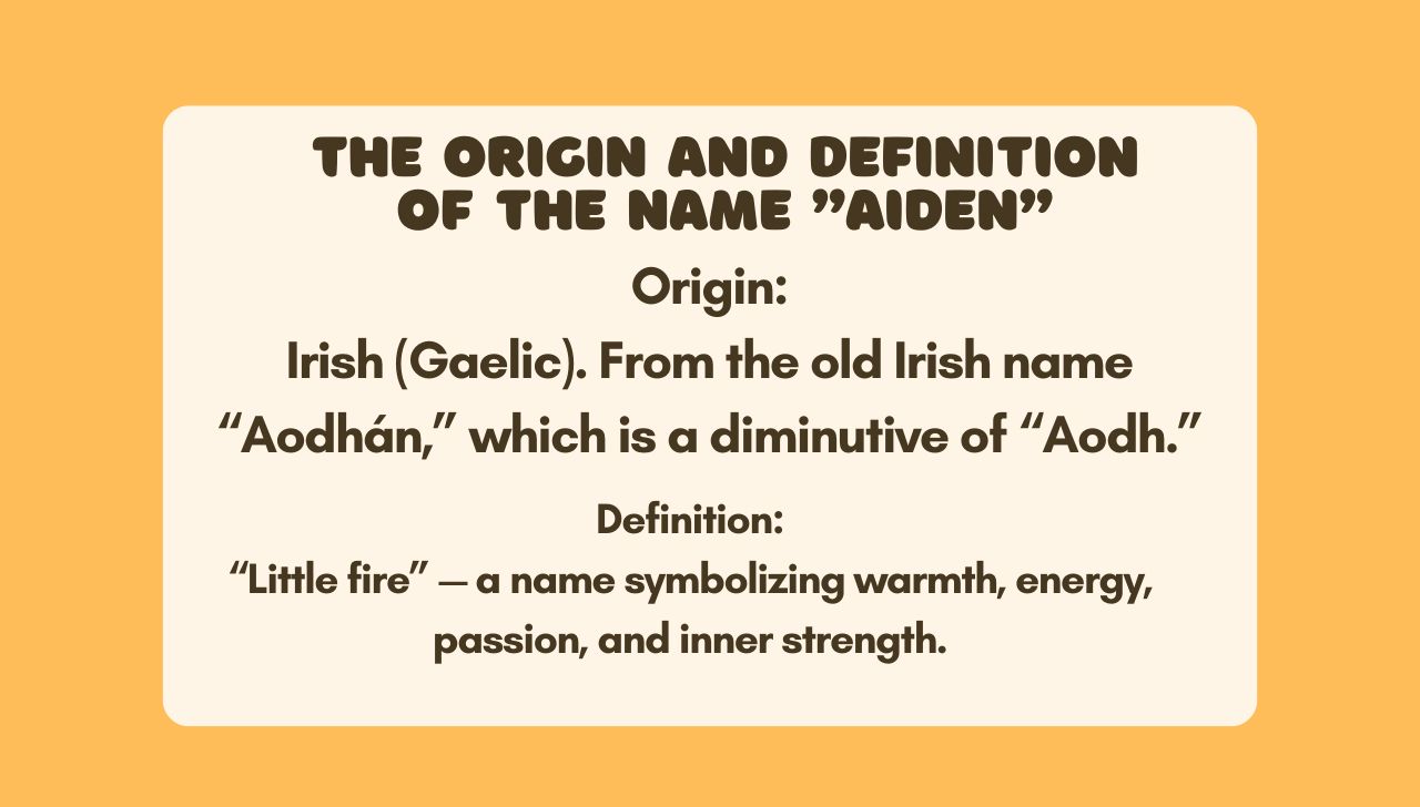 The Origin and Definition of the Name Aiden