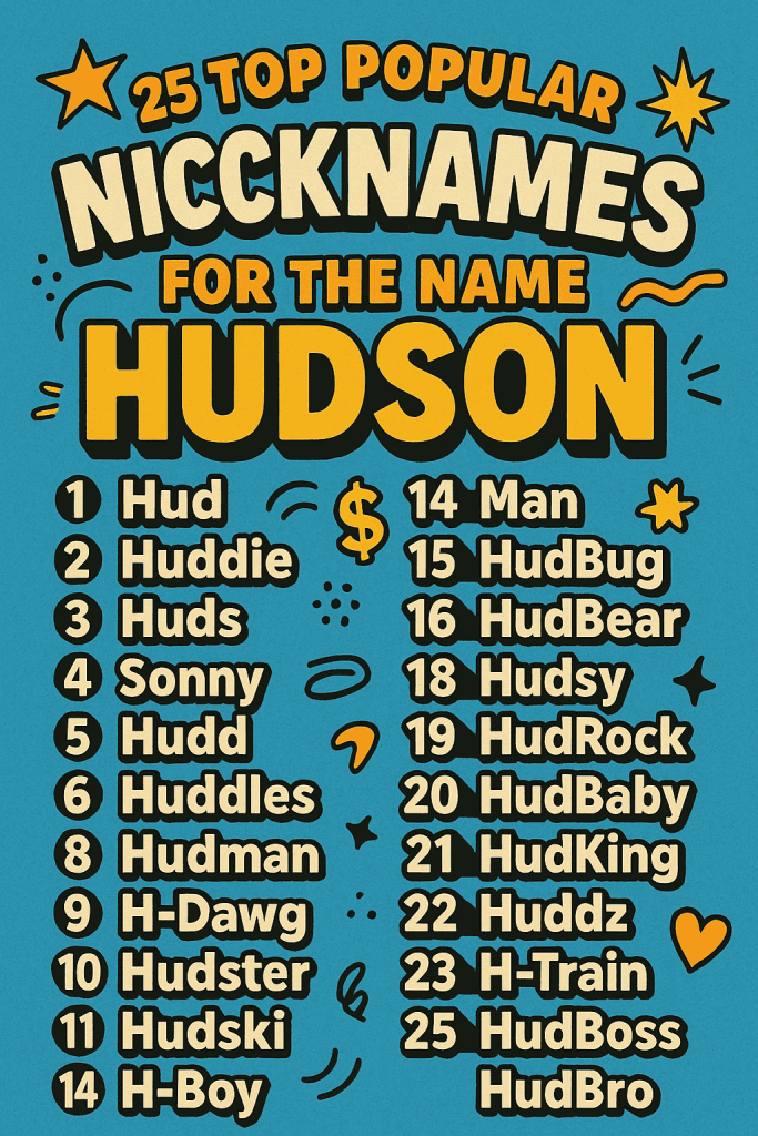 25 Top Popular Nicknames for the Name “Hudson”