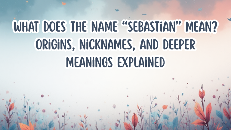 What Does the Name “Sebastian” Mean? Origins, Nicknames, and Deeper Meanings Explained