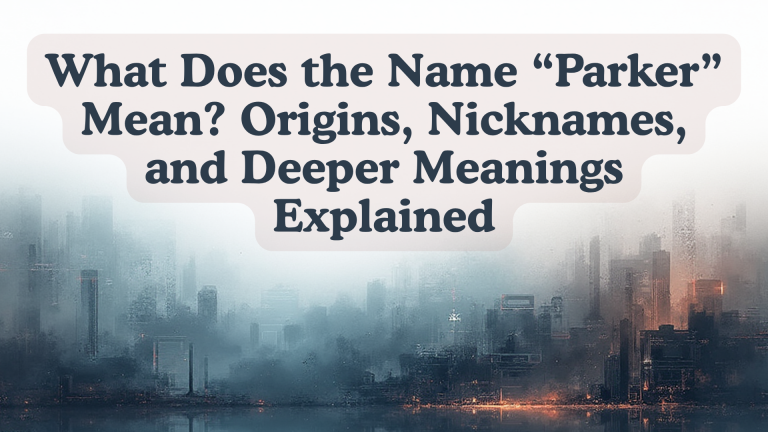 What Does the Name “Parker” Mean? Origins, Nicknames, and Deeper Meanings Explained