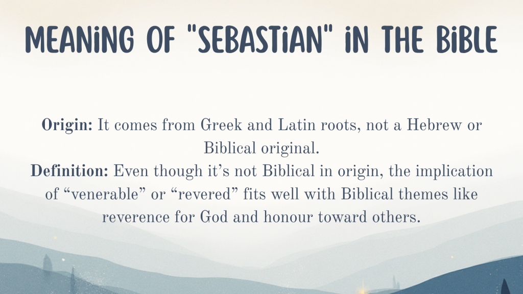Meaning of "Sebastian" in the Bible