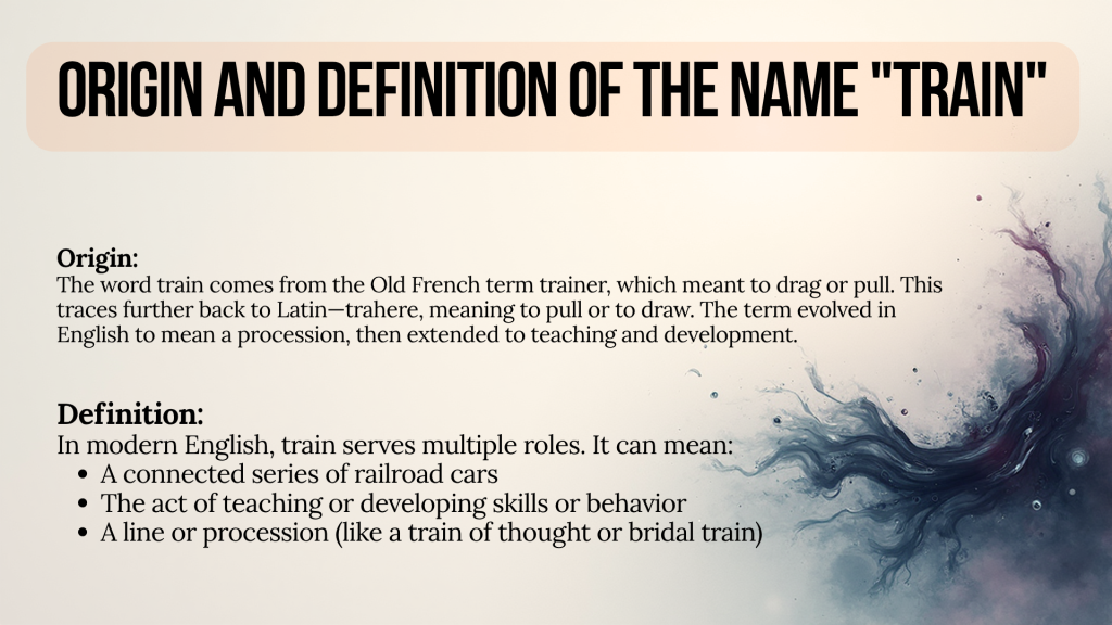 The Origin and Definition of the Name "Train"